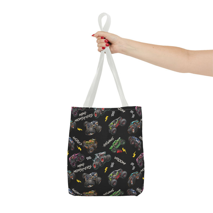 2X Monster Trucks Patterned Tote Bag mockup