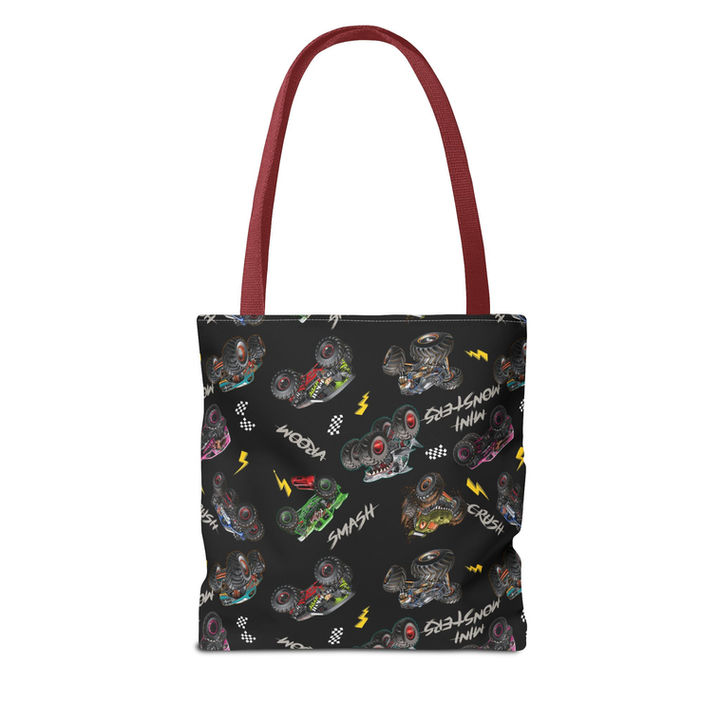 2X Monster Trucks Patterned Tote Bag mockup