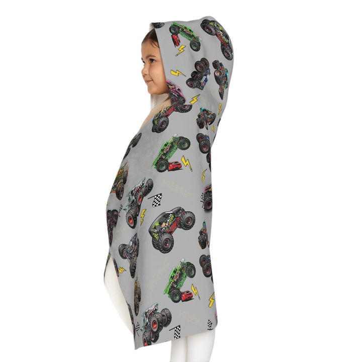 Kids Monster Truck Patterned Hooded Towel side