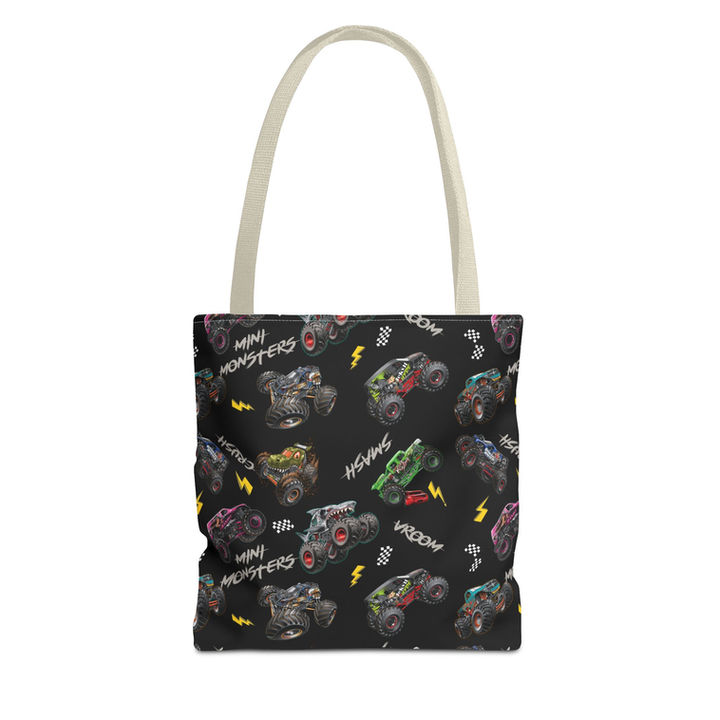 2X Monster Trucks Patterned Tote Bag mockup