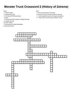 Free Monster Truck Crossword
