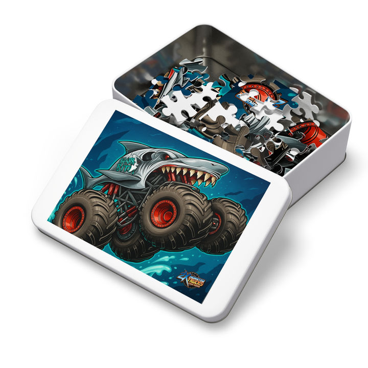 Shark Bite Jigsaw puzzle packing  mockup