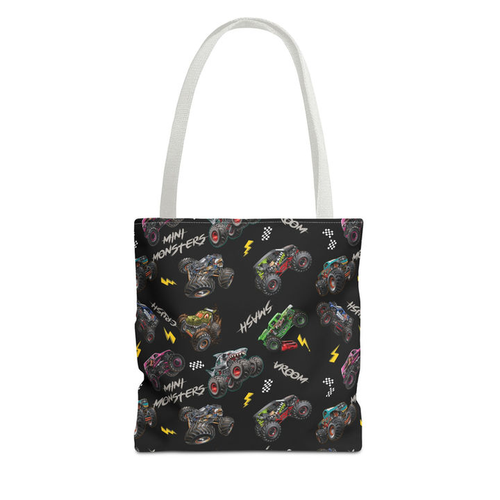 2X Monster Trucks Patterned Tote Bag mockup