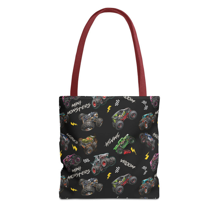 2X Monster Trucks Patterned Tote Bag mockup