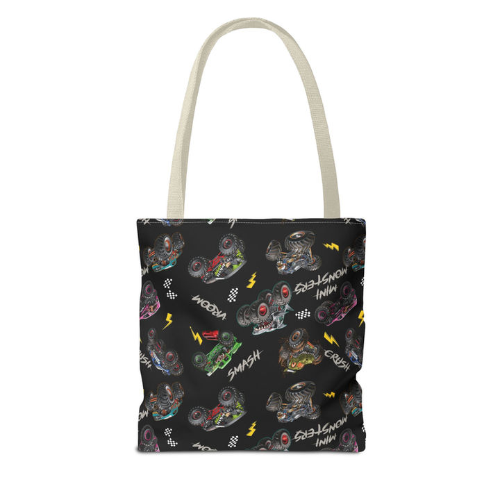 2X Monster Trucks Patterned Tote Bag mockup