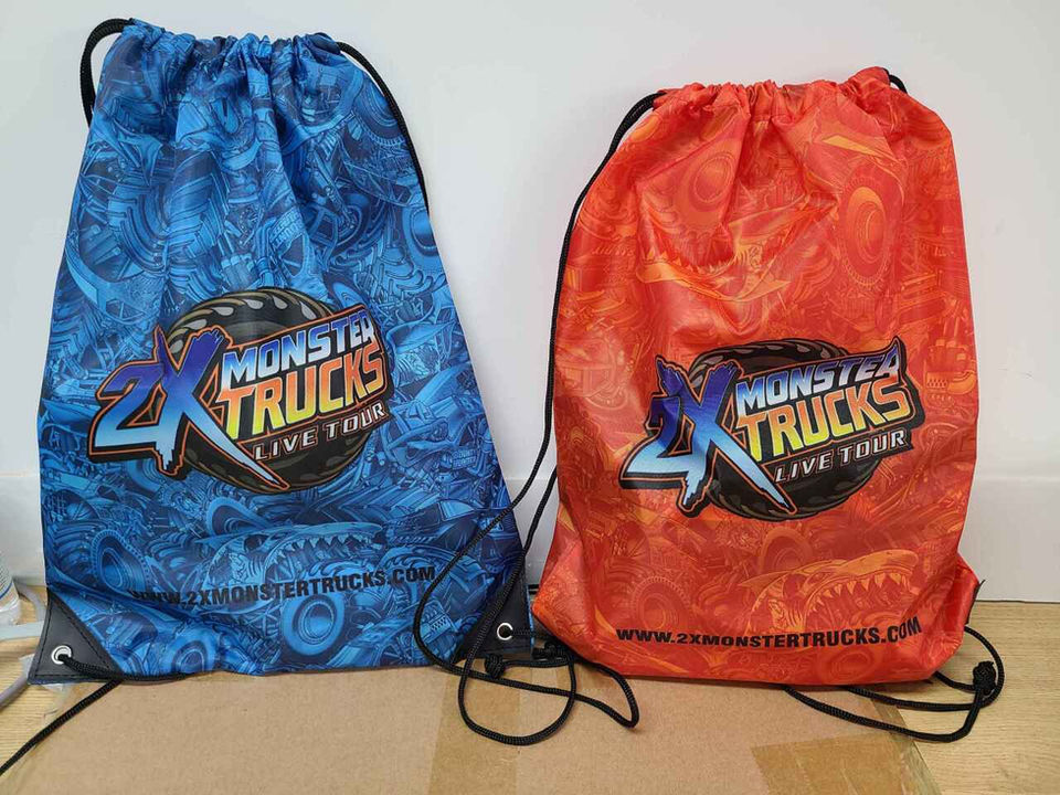 2X Monster Trucks Drawstring Bags