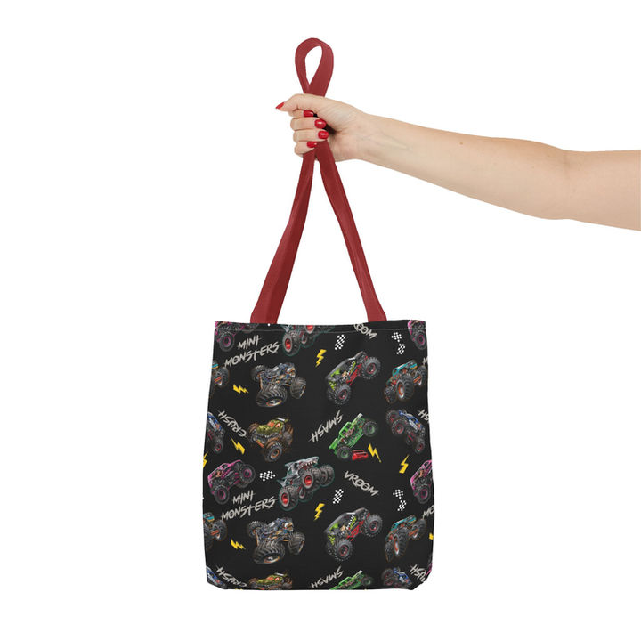 2X Monster Trucks Patterned Tote Bag mockup