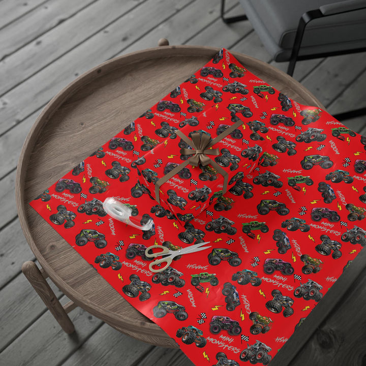 2X Monster Truck Wrapping Paper Mockup